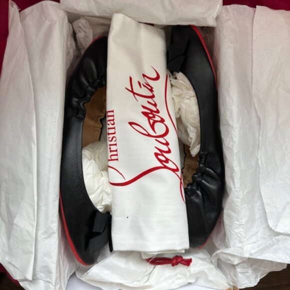 Christian Louboutin - Nappa Air Loubi Ballet Flats 37.5 Black - Picture 4 of 4
